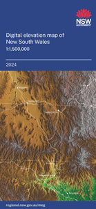 Digital elevation map of New South Wales, 1:1,500,000
