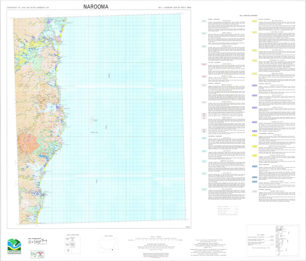 Soil Landscapes of the Narooma 1:100 000 Sheet map