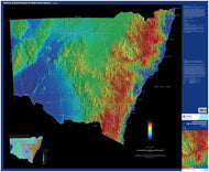 Image of Digital elevation map of New South Wales, 1:1500000  map