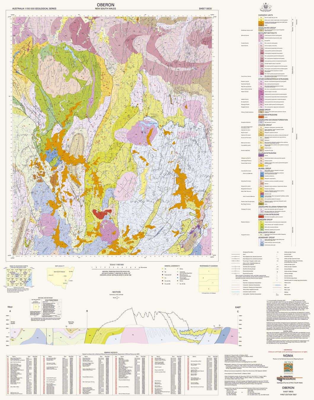 Image of Oberon 1:100000 Geological map