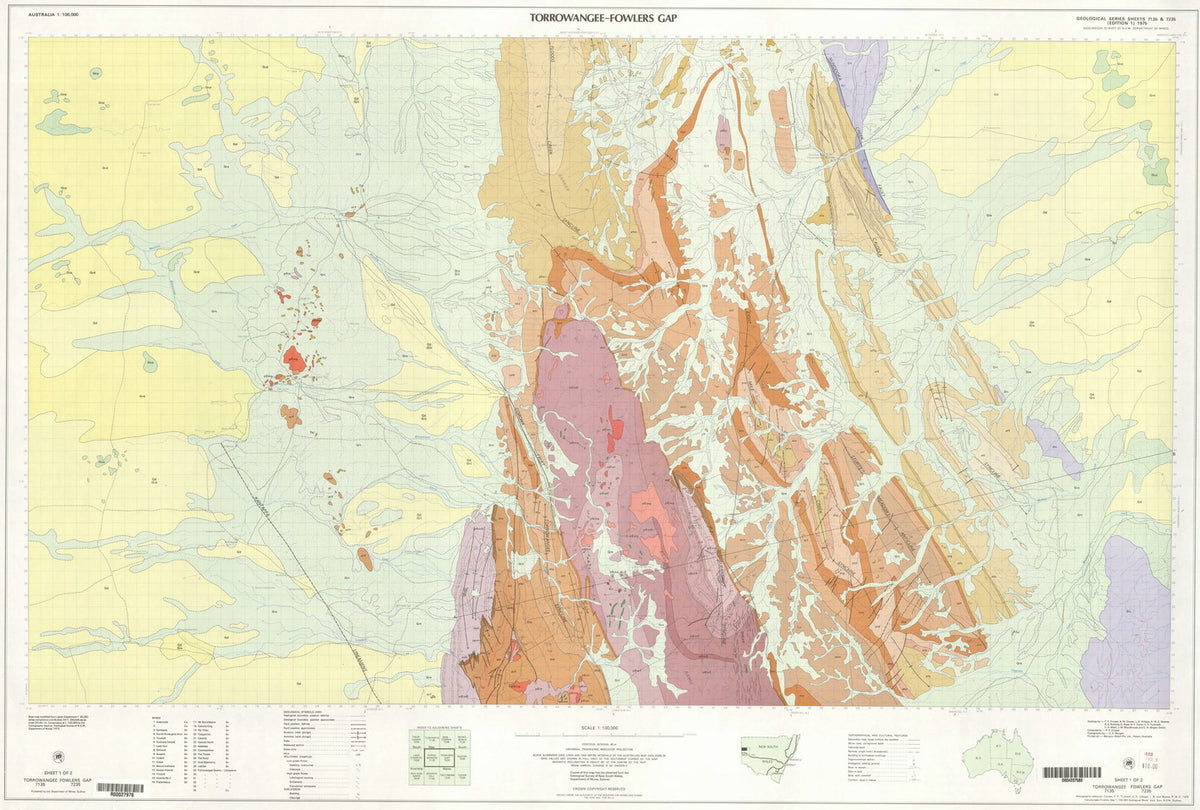 Torrowangee Fowlers Gap 1:100 000 Geological Map – Regional NSW