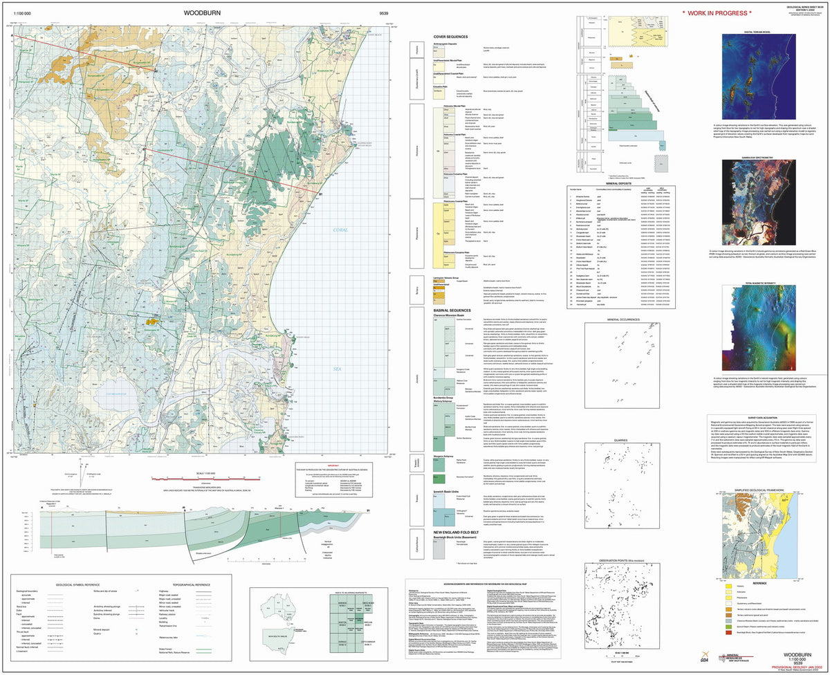 Woodburn 1:100 000 Geological Map – Regional NSW