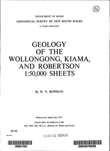 Image of Wollongong Kiama Robertson Explanatory Notes 1974 book cover
