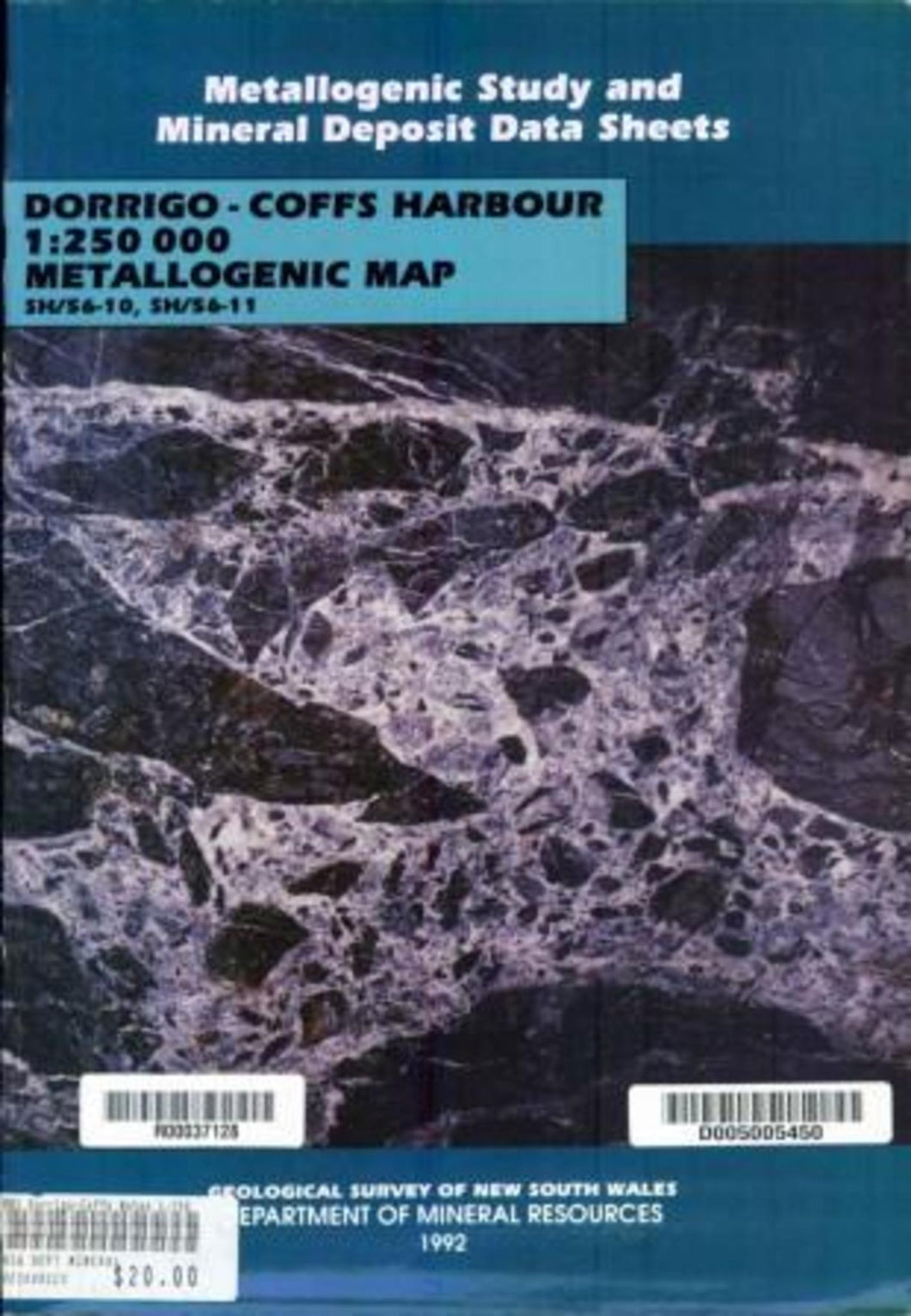 Image of Dorrigo Coffs Harbour Metallogenic Map Explanatory Notes 1992 book cover