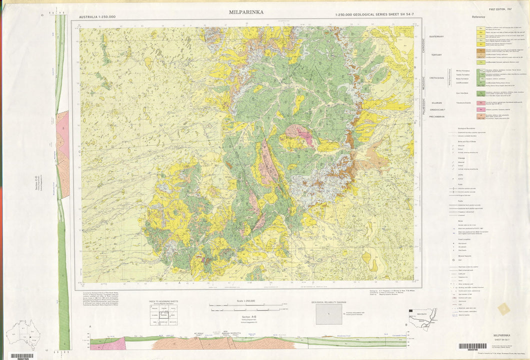 Image of Milparinka 1:250000 Geological map