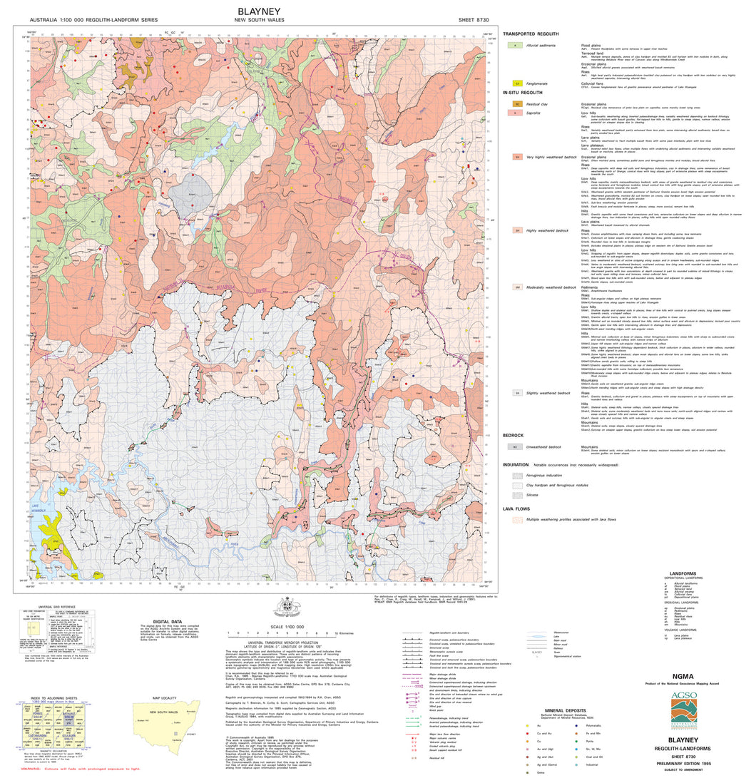 Image of Blayney 1:100000 Regolith Landform map