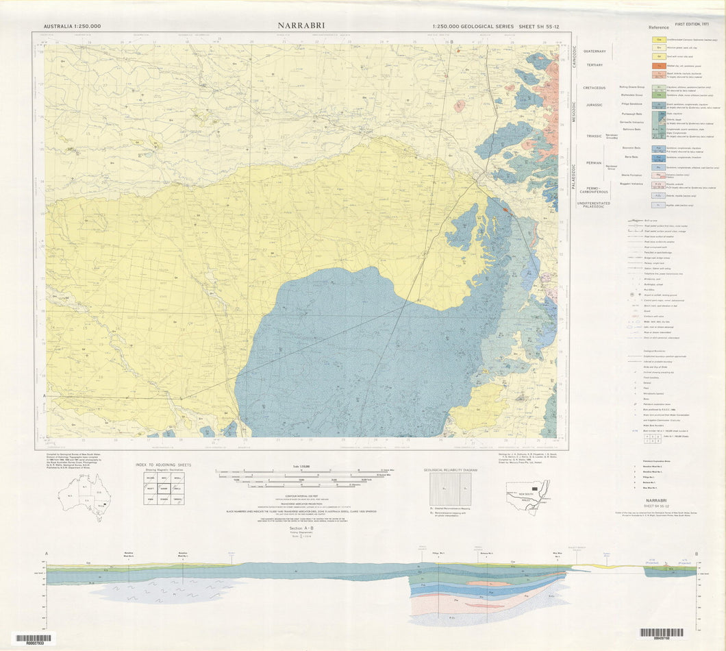 Image of Narrabri 1:250000 Geological map