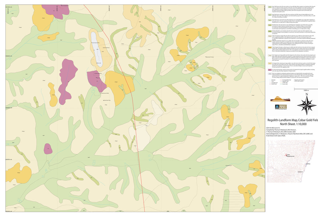 Image of Cobar Gold Field North 1:10000 Regolith Landform map