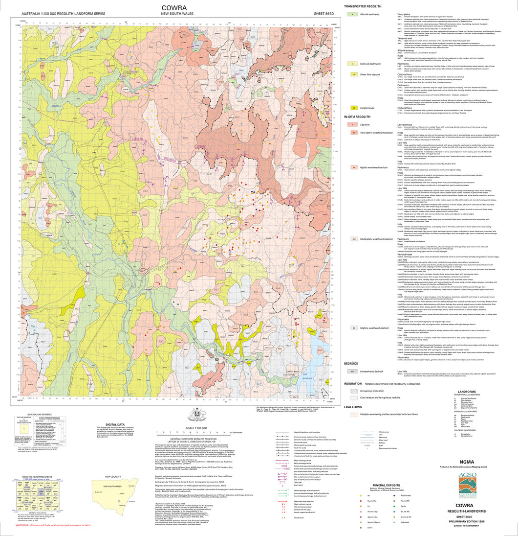 Image of Cowra 1:100000 Regolith Landform map