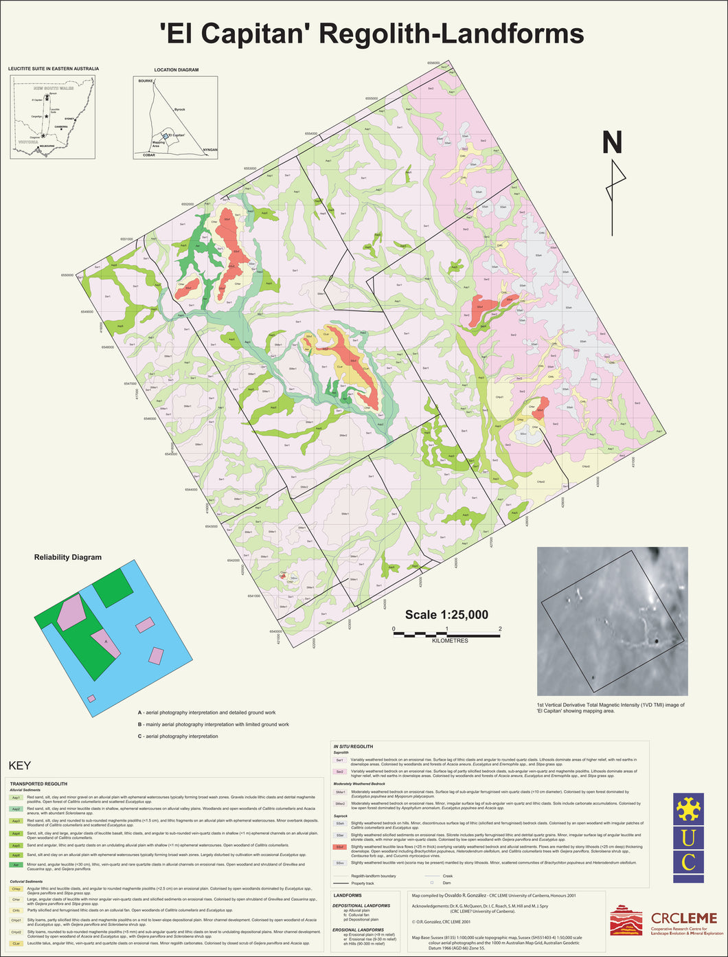 Image of El Capitan 1:25000 Regolith Landform map