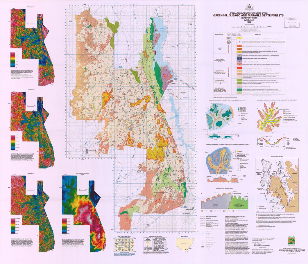 Image of Green Hills Bago Maragle State Forests 1:100000 Regolith Landform map