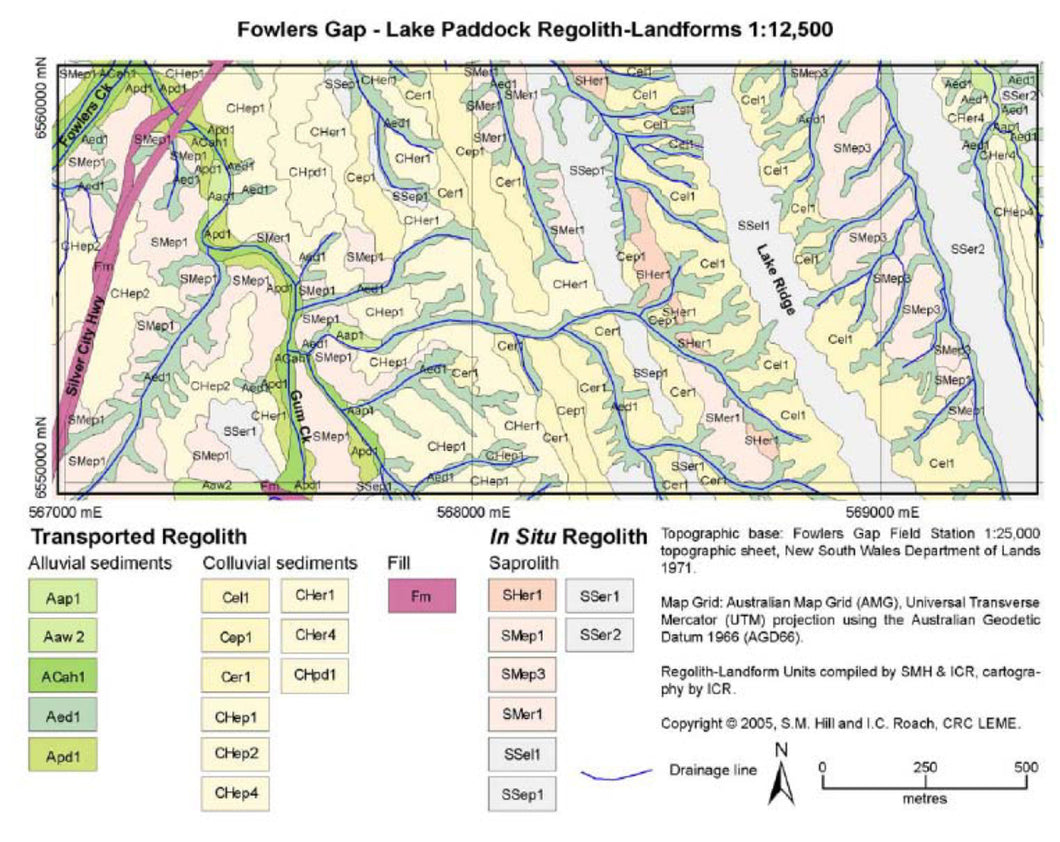 Image of Lake Paddock 1:12500 Regolith Landform map