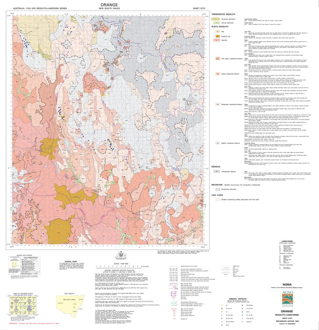 Image of Orange 1:100000 Regolith Landform map