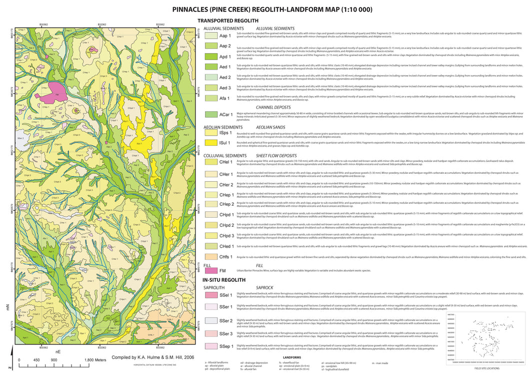 Image of Pinnacles Pine Creek 1:10000 Regolith Landform map