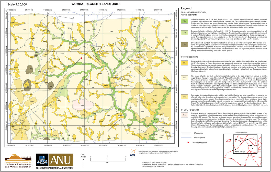 Image of Wombat 1:25000 Regolith Landform map
