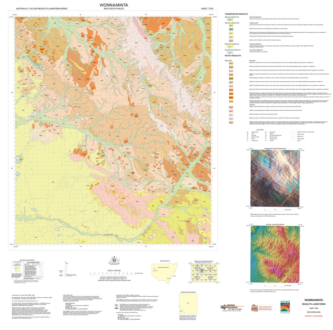 Image of Wonnaminta 1:100000 Regolith Landform map