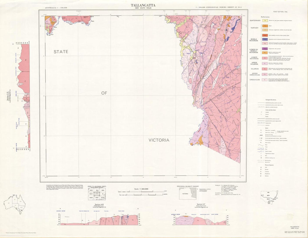 Image of Tallangatta 1:250000 Geological map