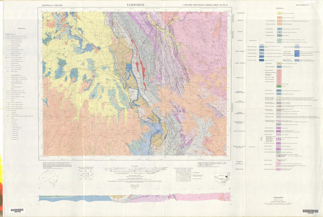 Image of Tamworth 1:250000 Geological map
