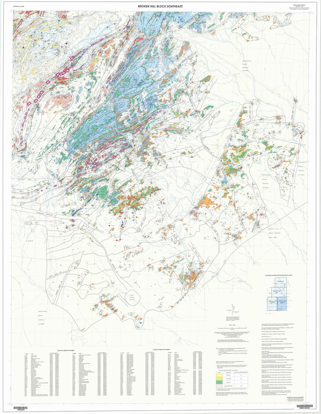Image of Broken Hill Block Southeast 1:50000 Metallogenic map