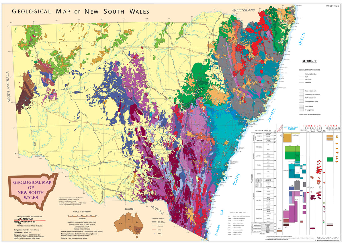 Geological Map of New South Wales 1:2 500 000 – Regional NSW