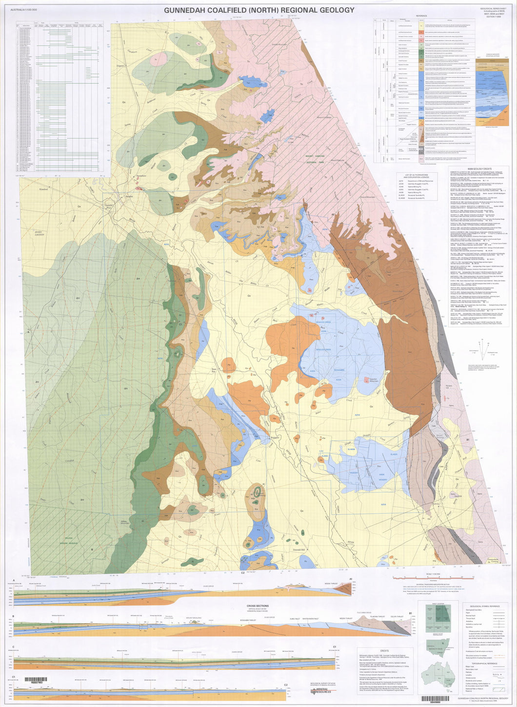 Image of Gunnedah Coalfield North Regional 1:100000 Geology map