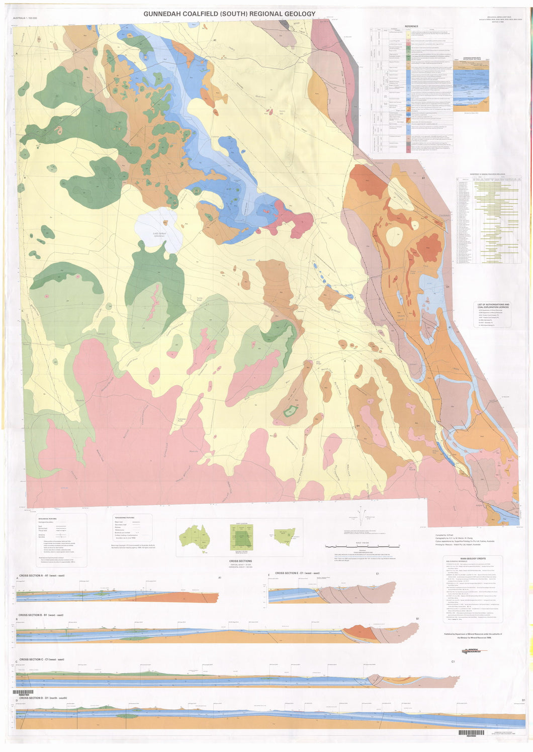 Image of Gunnedah Coalfield South Regional 1:100000 Geology map