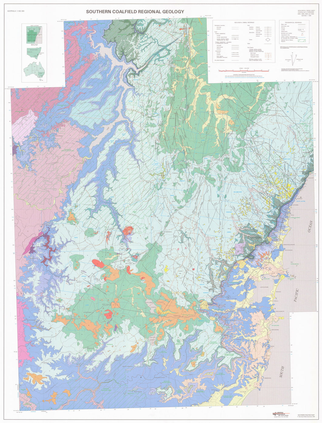 Image of Southern Coalfield Regional 1:100000 Geology map