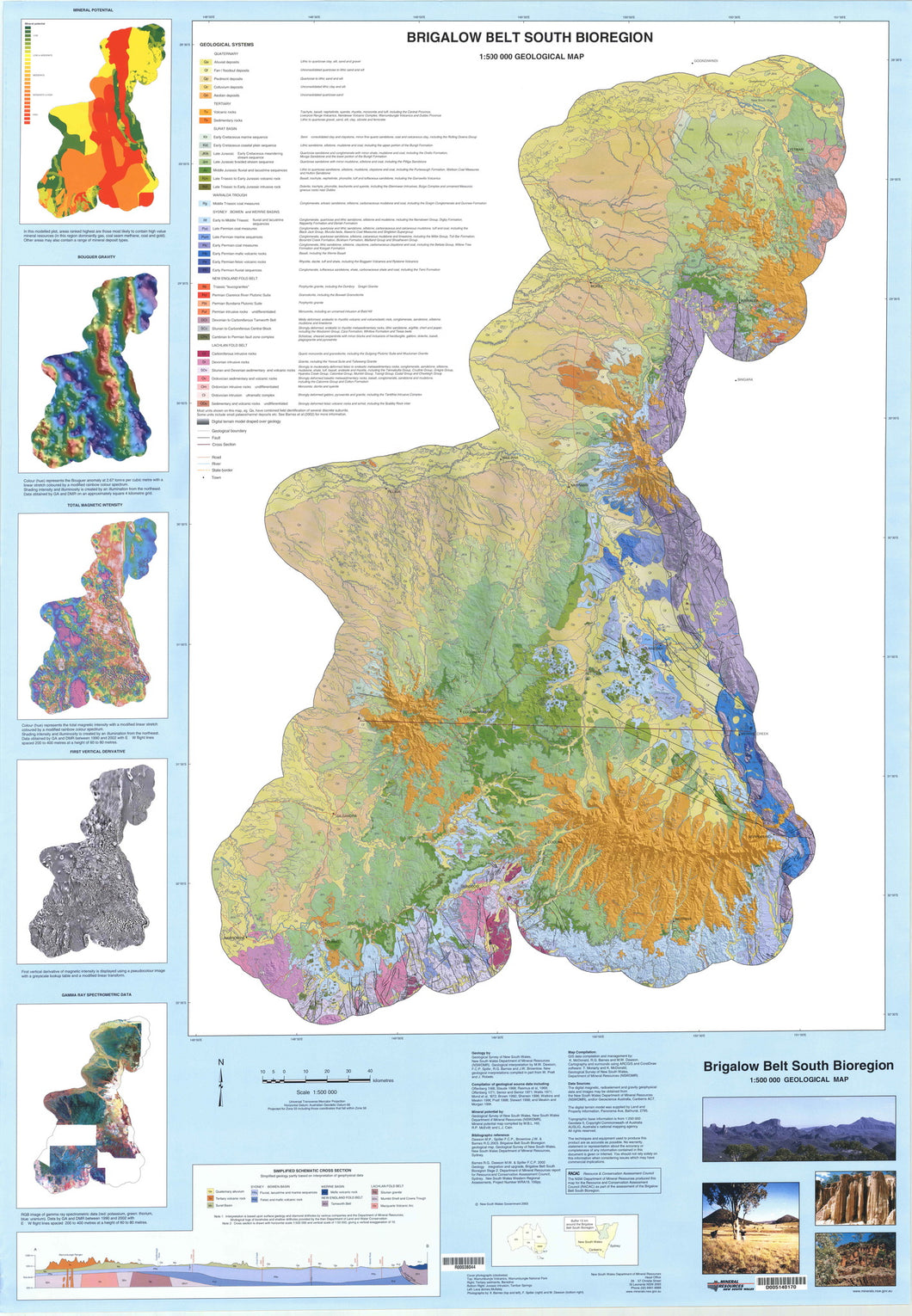 Image of Brigalow Belt South Bioregion 1:500000 Geological map