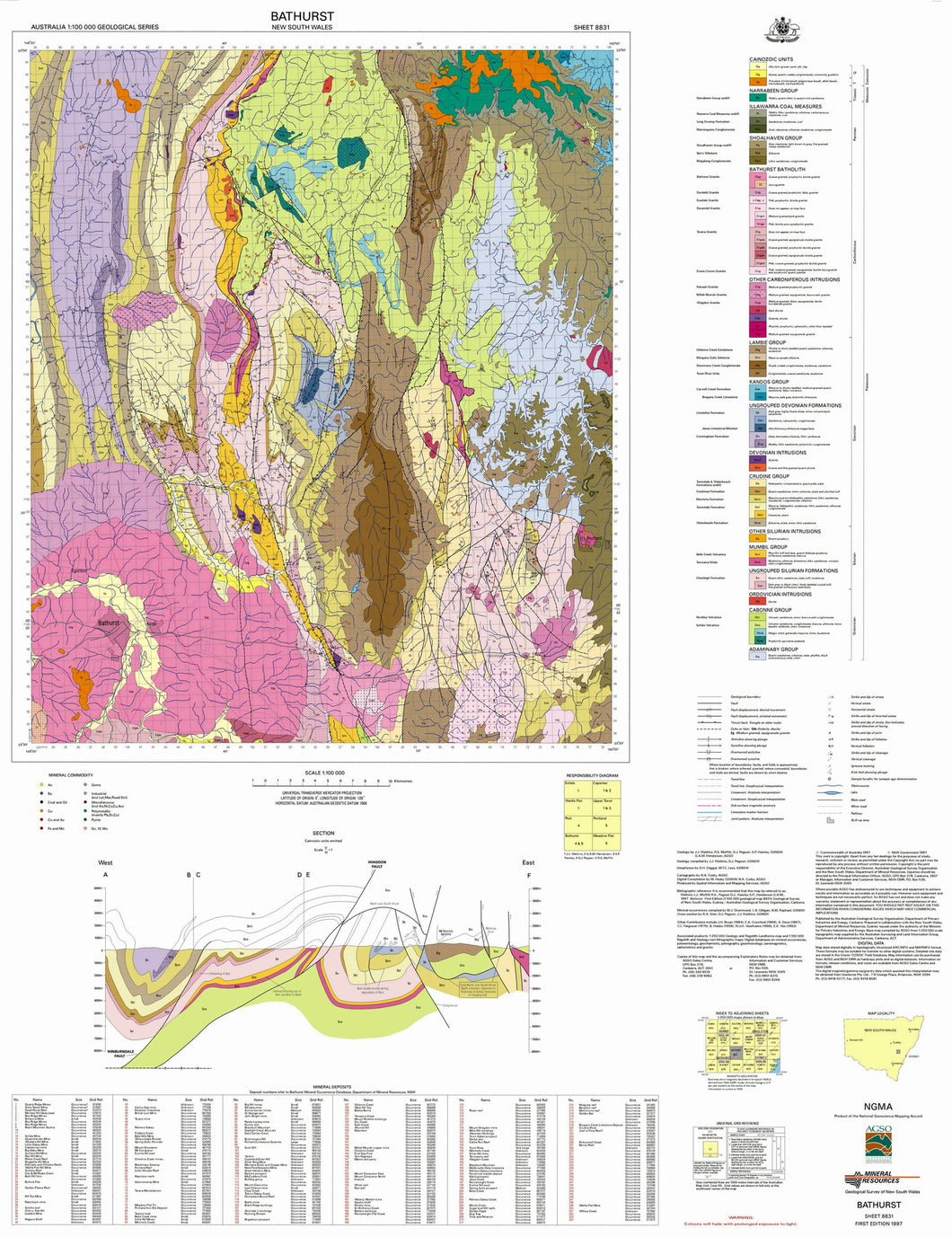 Image of Bathurst 1:100000 Geological map