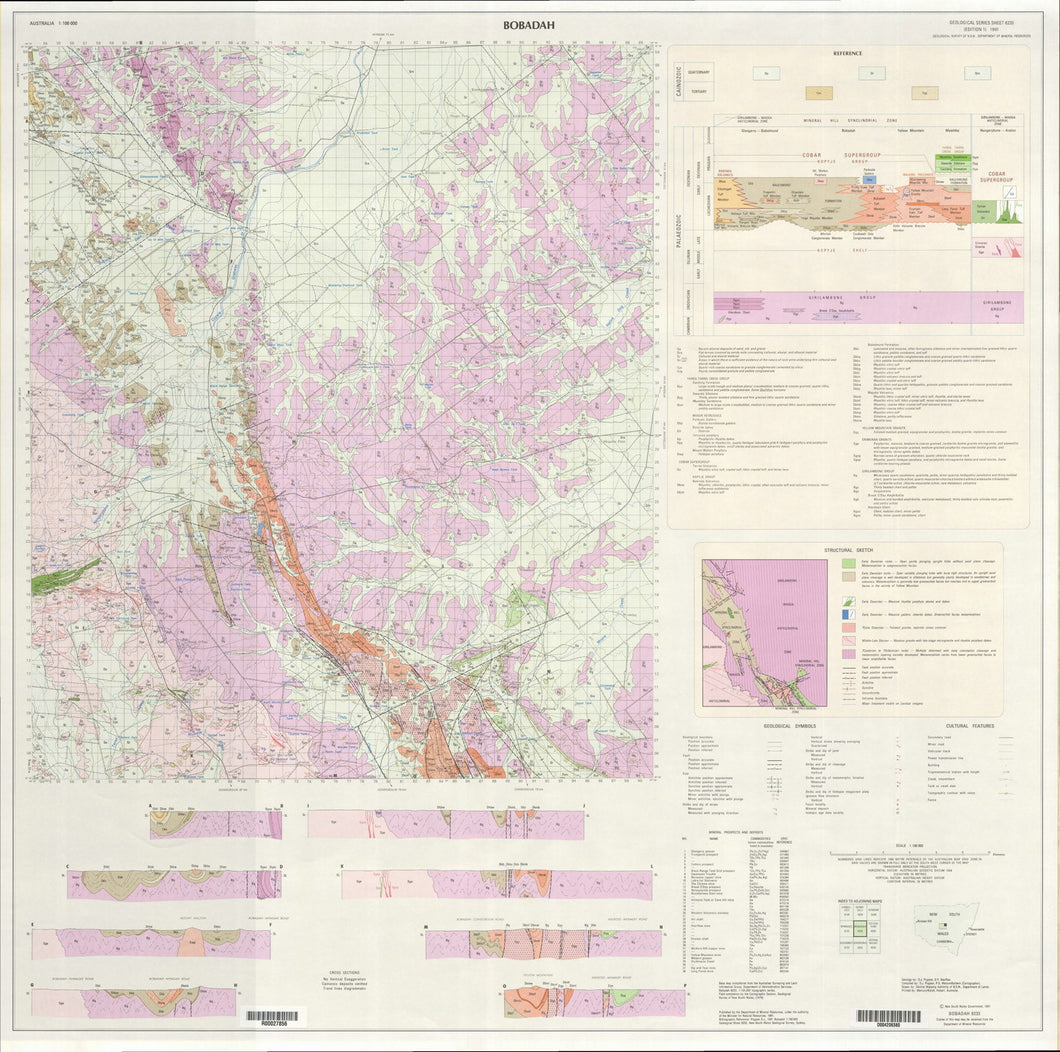 Image of Bobadah 1:100000 Geological map