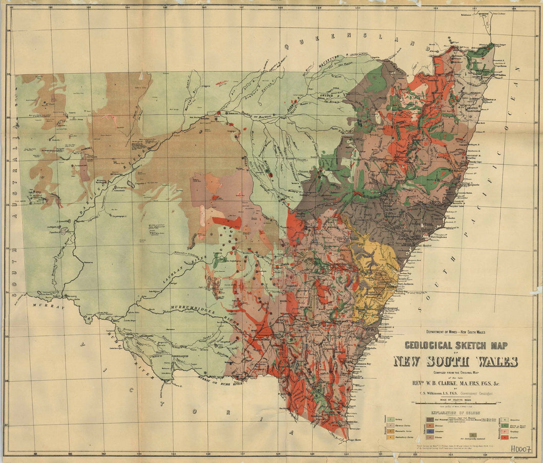 Image of Geological Sketch Map of New South Wales , 1880  map