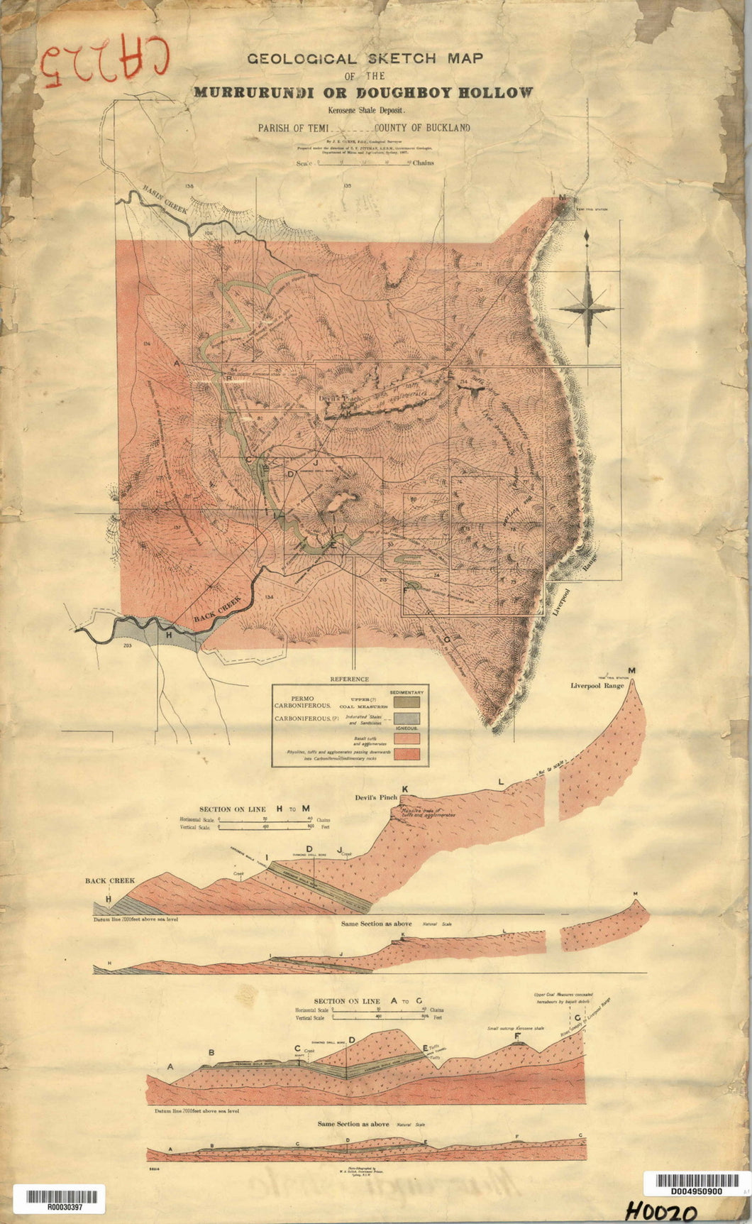 Image of Geological Map of the Murrurundi   1902  map