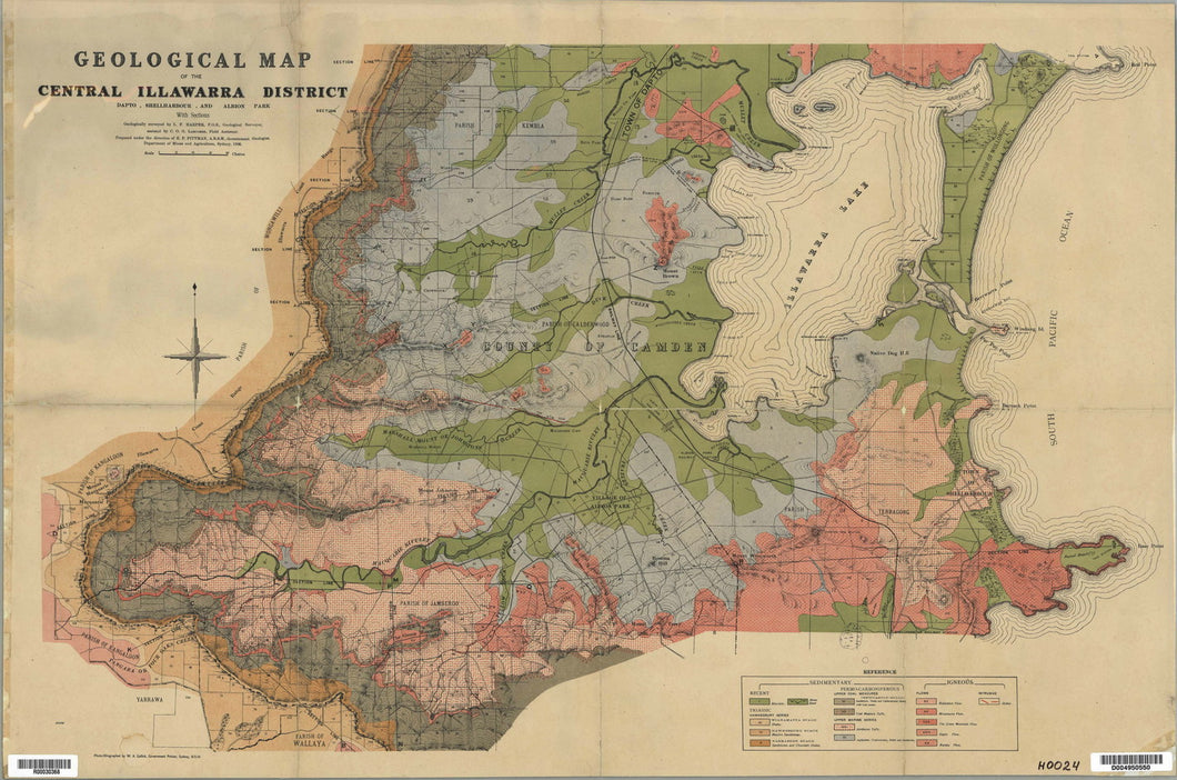 Image of Geological Map of the Central Illawarra District   1906  map
