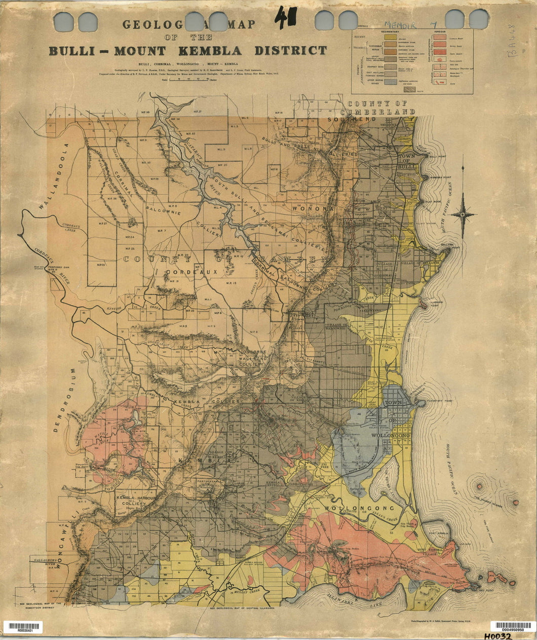 Image of Geological Map of the Bulli   Mount Kembla District   1912  map