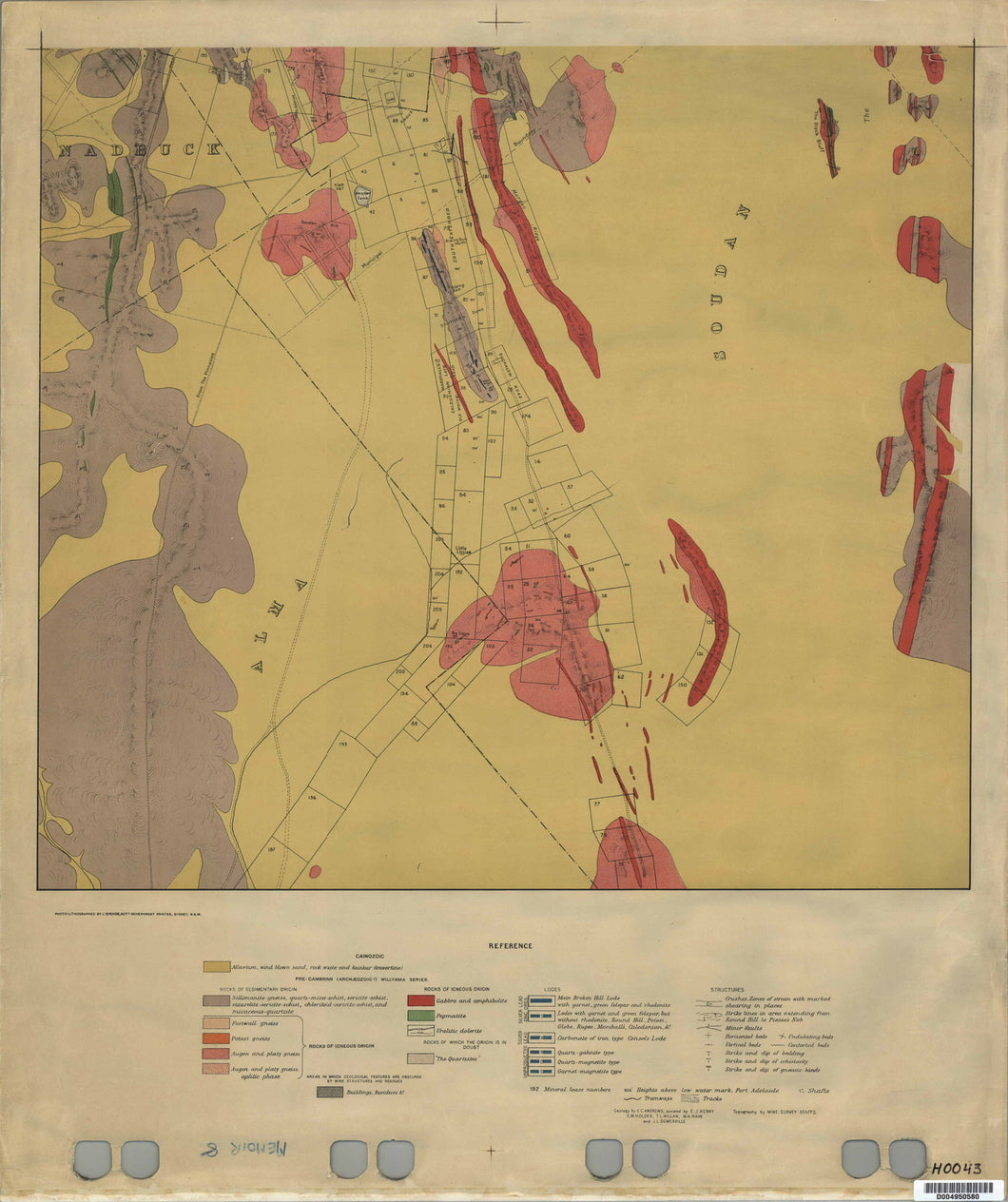 Image of Geological Map of Broken Hill   1921  map
