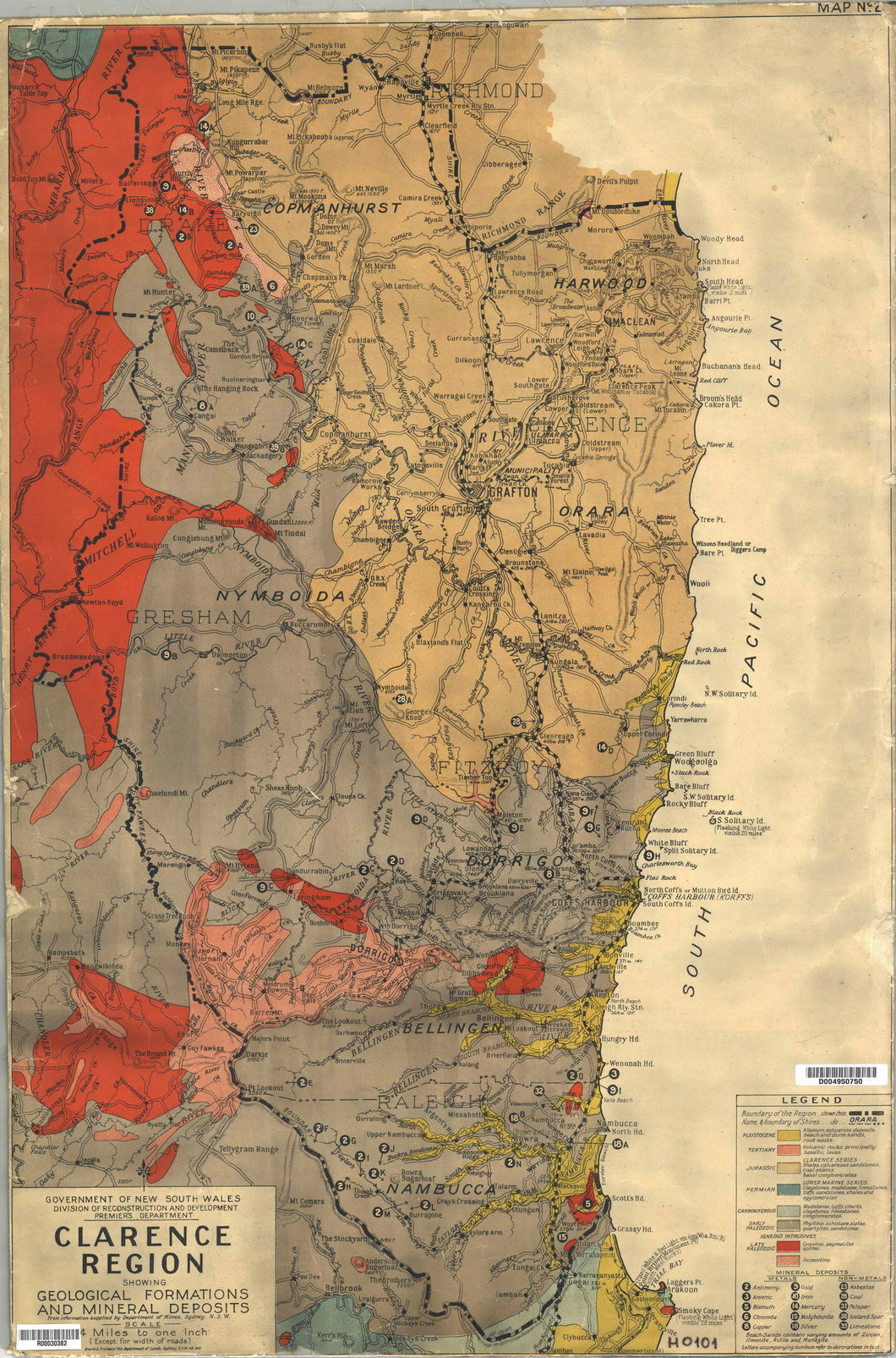 Image of Geological Map of the Clarence Region, 1944  map