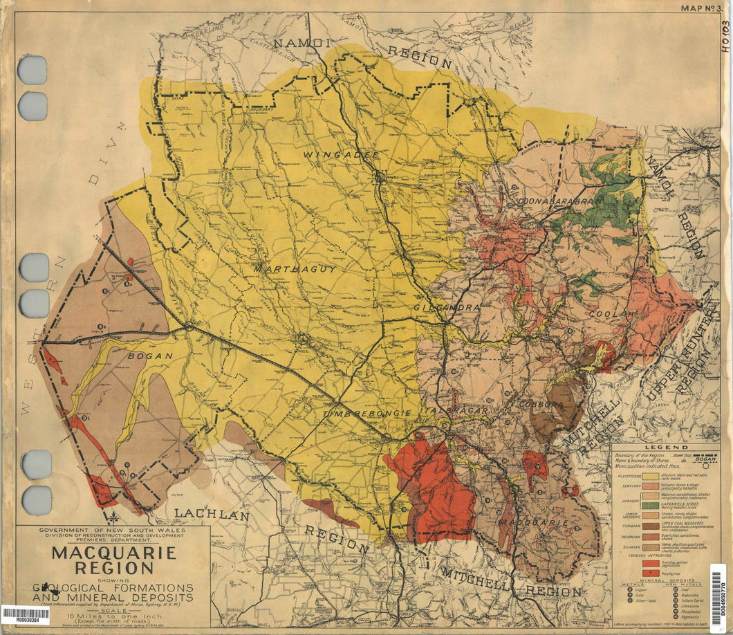 Image of Geological Map of the Macquarie Region, 1944  map