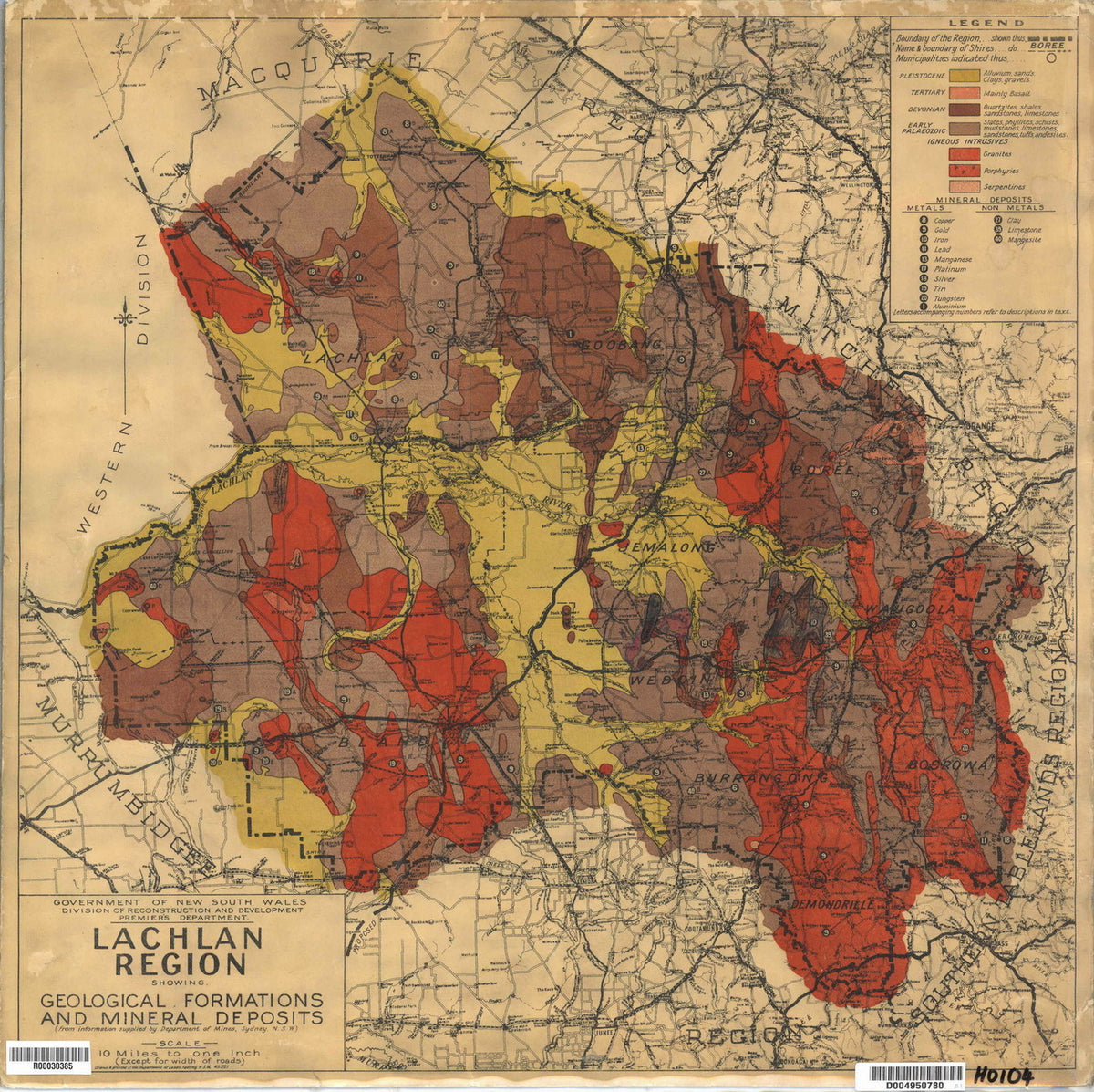 Geological Map of the Lachlan Region, 1945 – Regional NSW