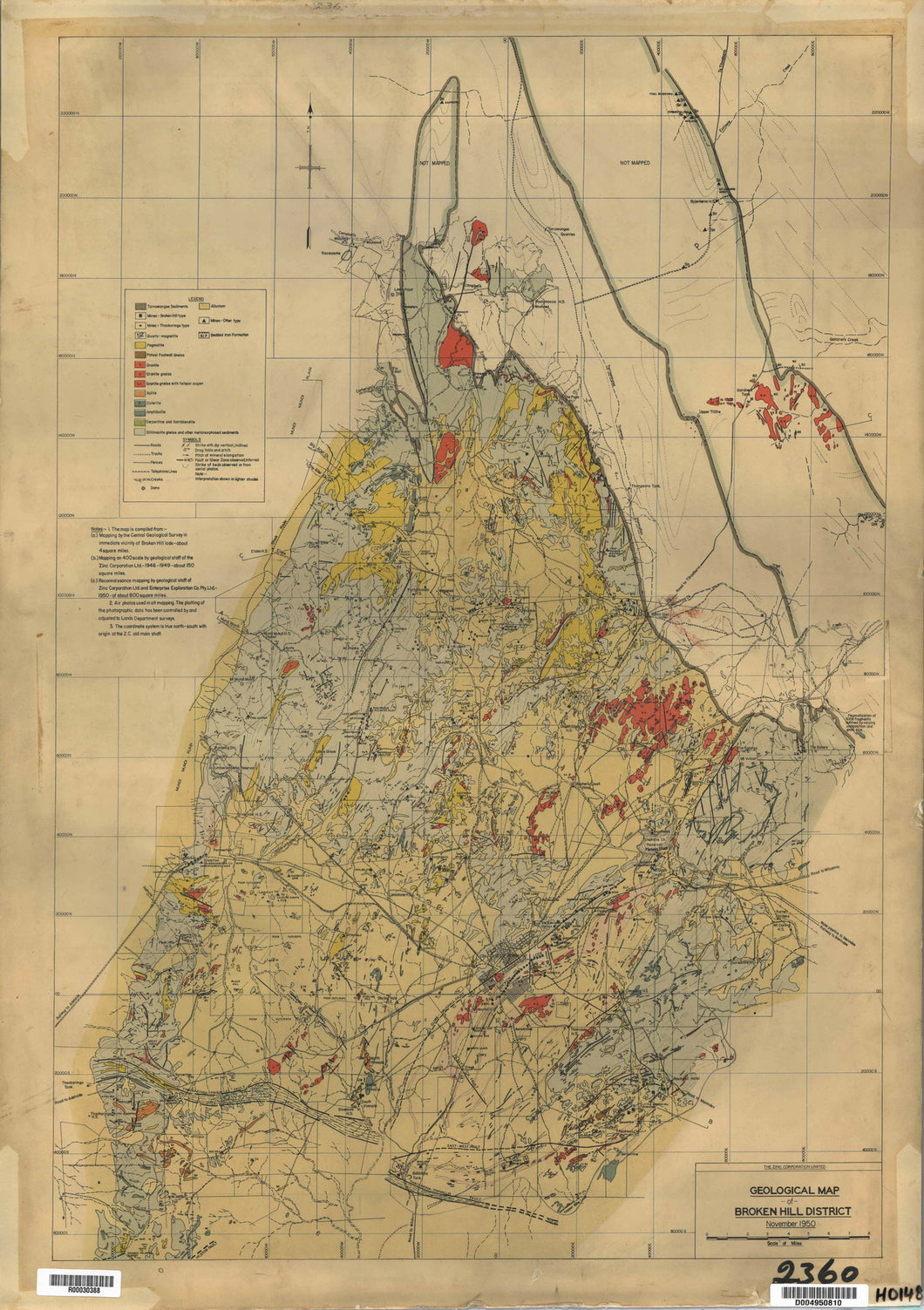 Image of Geological Map of the Broken Hill District, 1950  map