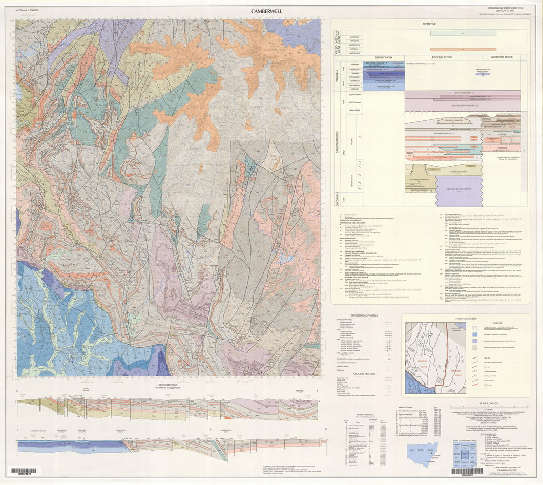 Image of Camberwell 1:100000 Geological map