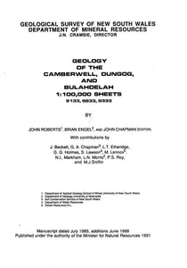 Image of Camberwell, Dungog & Bulahdelah Explanatory Notes 1991 book cover