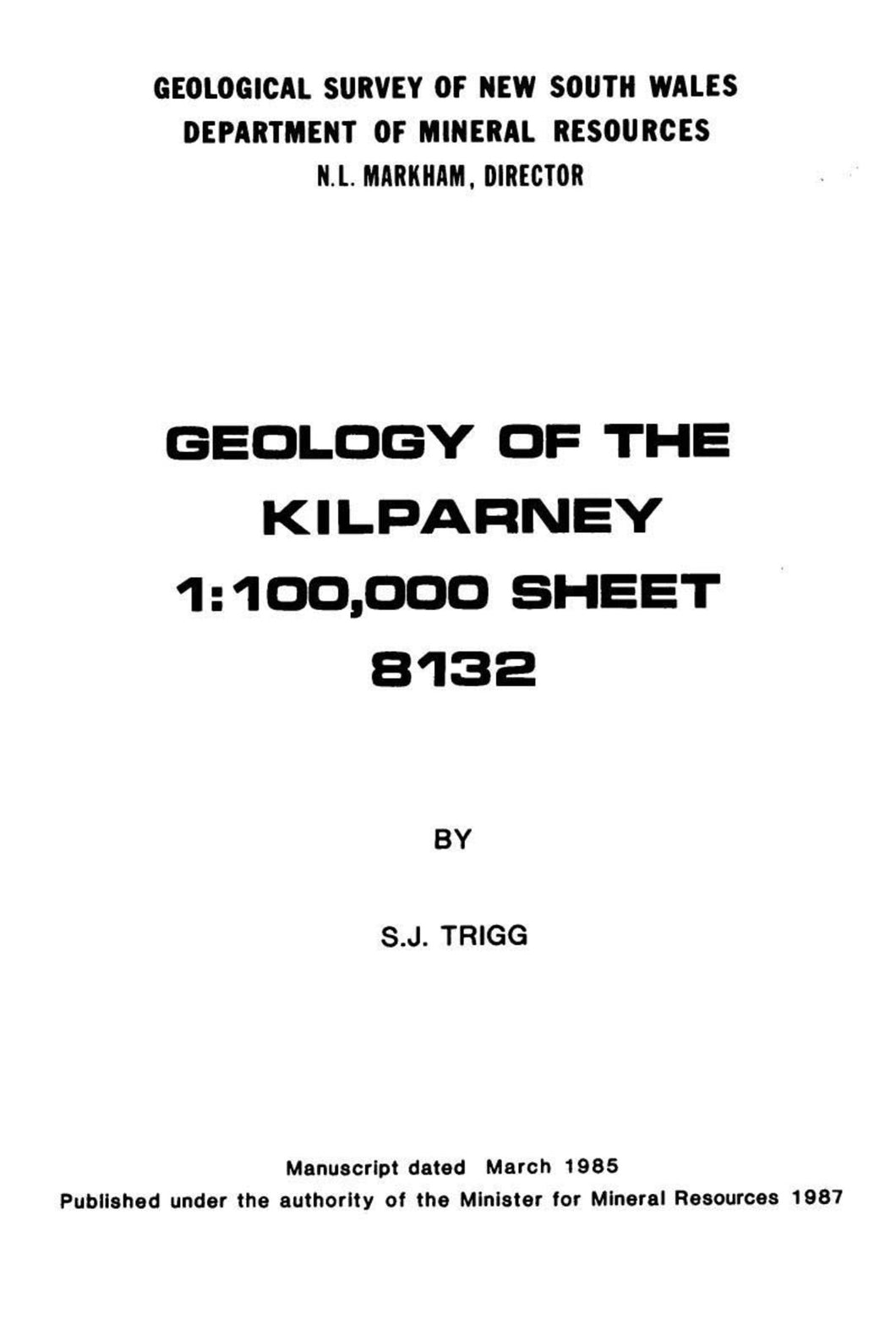 Image of Kilparney Explanatory Notes 1987 book cover