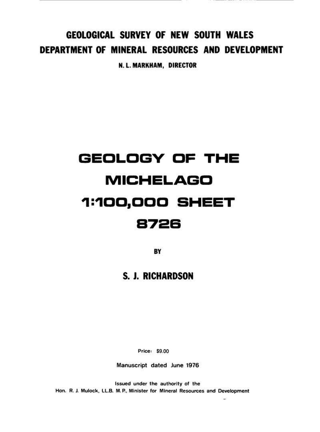 Image of Michelago Explanatory Notes 1979 book cover