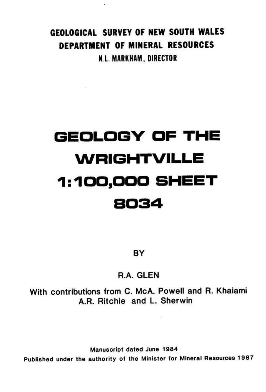 Image of Wrightville Explanatory Notes 1987 book cover