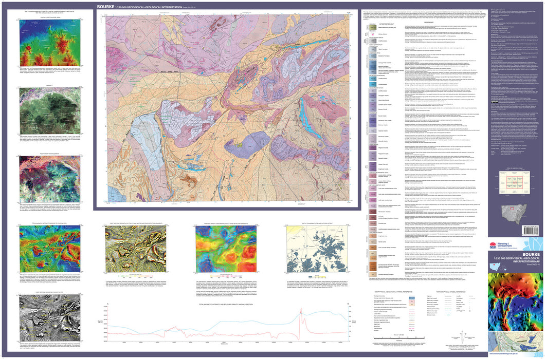 Image of Bourke 1:250000 Geophysical Geological Interpretation map