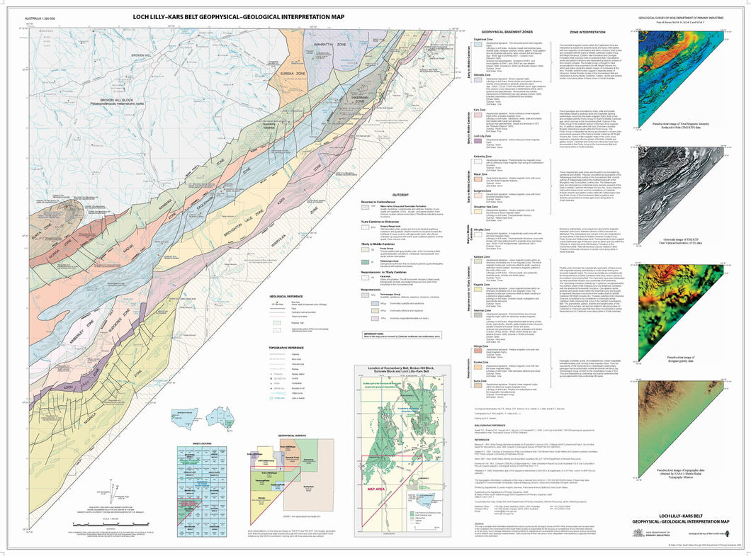 Image of Loch Lilly Kars Belt 1:250000 Geophysical Geological Interpretation map
