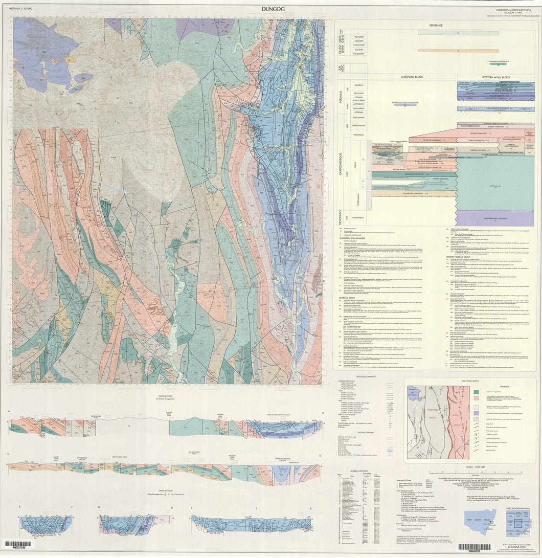 Image of Dungog 1:100000 Geological map