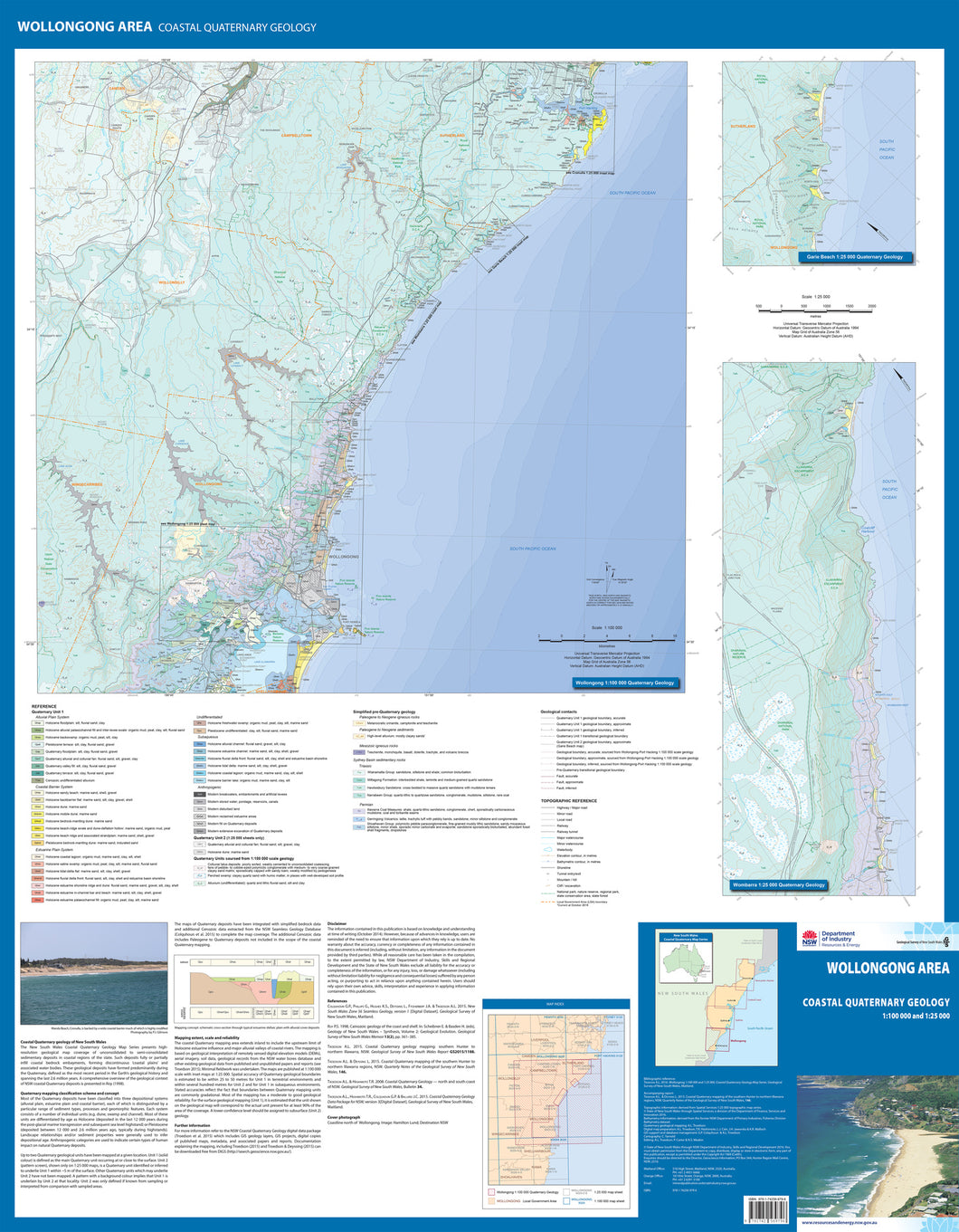 Image of Wollongong Area Coastal Quaternary Geology map